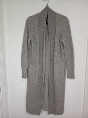 Banana Republic Italian Merino Blend Gray Open Front Long Cardigan Women’s S